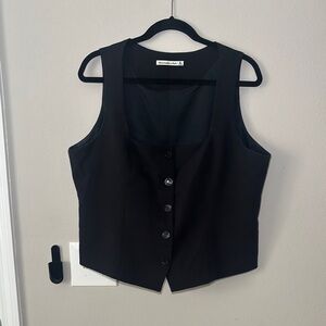 Abercrombie & Fitch Black Button-Front Women's Vest